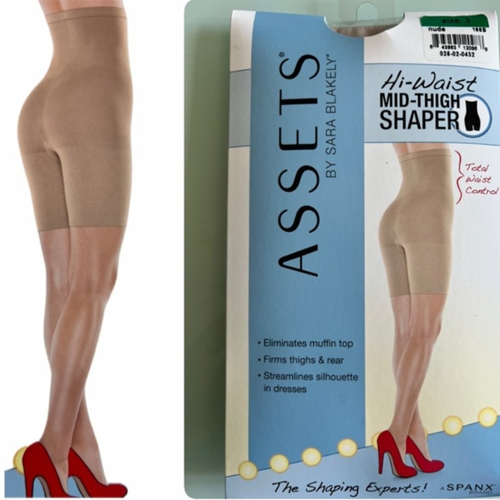 Assets by Spanx High Waist Mid-Thigh Shapewear Shorts Size 3